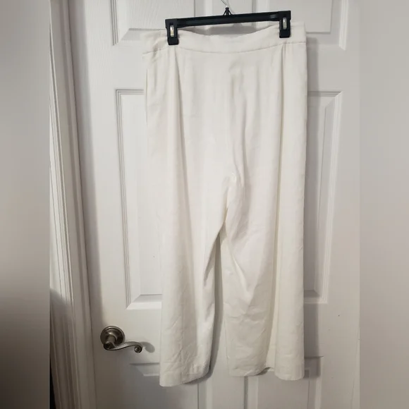 ANTONIO MELANI White Linen Wide Leg Pants, 10 - Picture 5 of 5